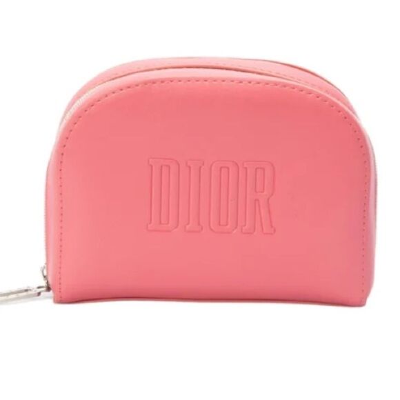 DIOR Makeup Pouch Cosmetic Bag (PINK CORAL) Size: 7"L x 5"H - Picture 12 of 13